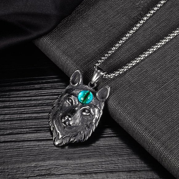 men wolf head necklace - Picture 6 of 6